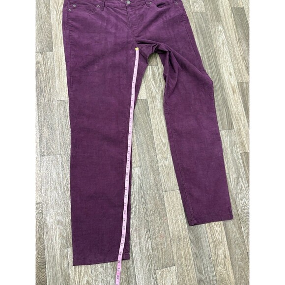 Ann Taylor Loft Women’s Pants Skinny Corduroy Burgundy  Size 14 Button/ Zipper - Picture 6 of 7